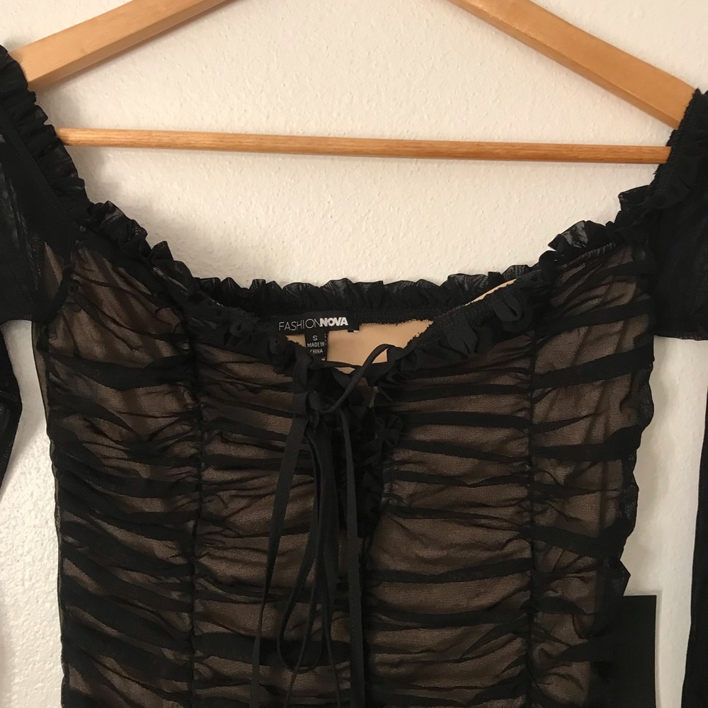 Maura Mesh Long Sleeve Mini Dress - Picture 8 of 8